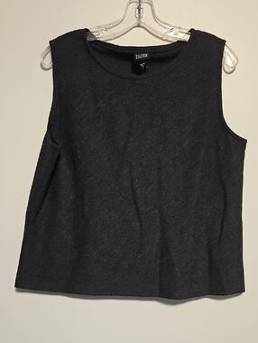 Eileen Fisher Black/Charcoal Sleeveless Crewneck Tank